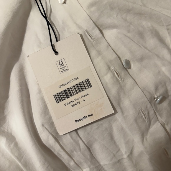 REFORMATION NWT Valetta White Set - Picture 15 of 16
